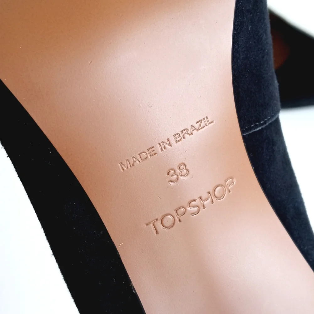 Topshop black suede